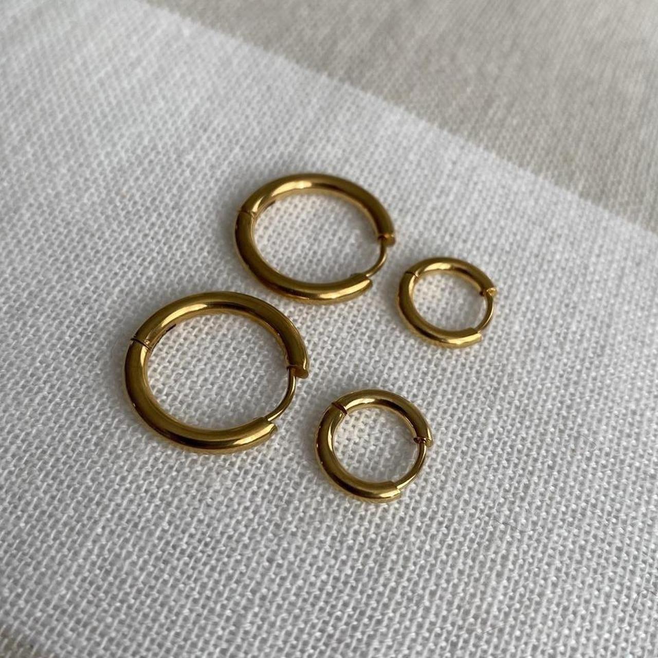 Small Size Gold Hoop Earrings Also Available In - Image 6