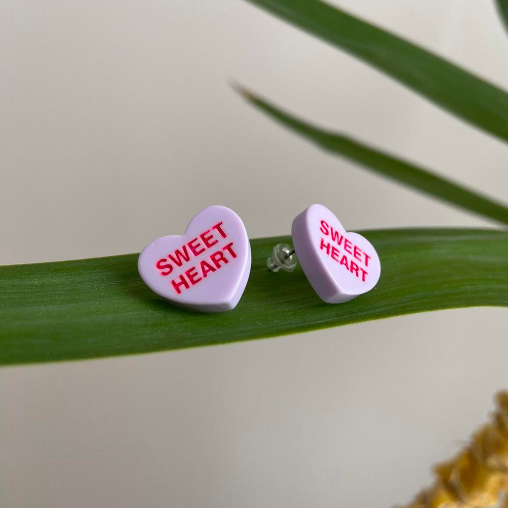Purple Sweet Heart Valentines Day Candy Shaped Stud - Image 2