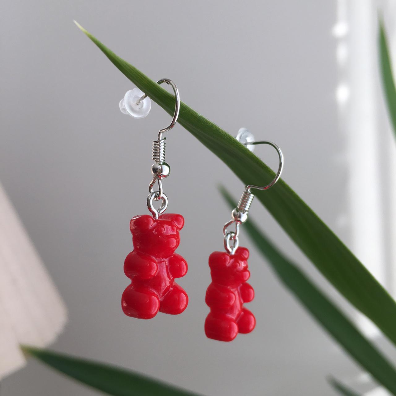 Cute Hand Made Resin Red Gummy Bear Drop Dangle - Image 4