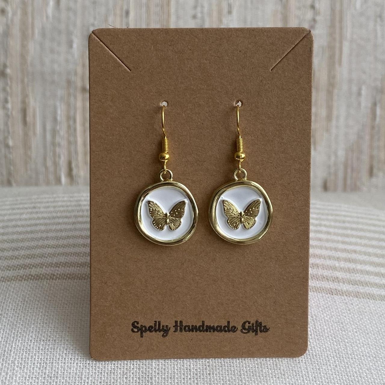 White And Gold Stamped Wax Seal Style Butterfly - Image 2