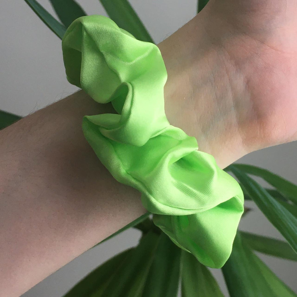 Lime Green Satin Scrunchie Instant Buy Enabled No - Image 2