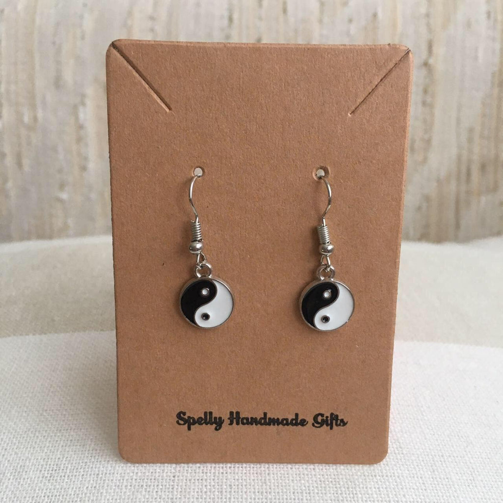 Yin Yang Dangle Drop Earrings In Cute Silver - Image 3