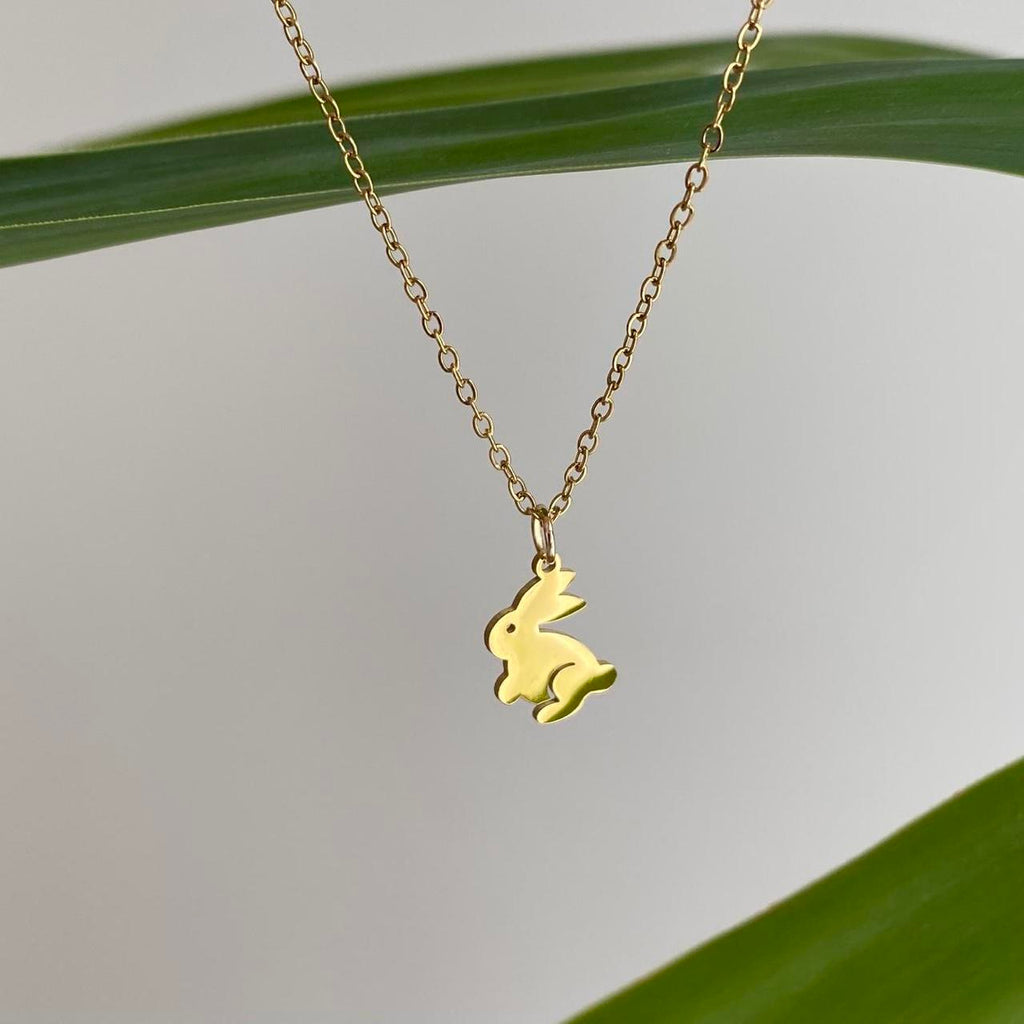 Petite Gold Bunny Rabbit Pendant Chain Necklace 18 - Image 5