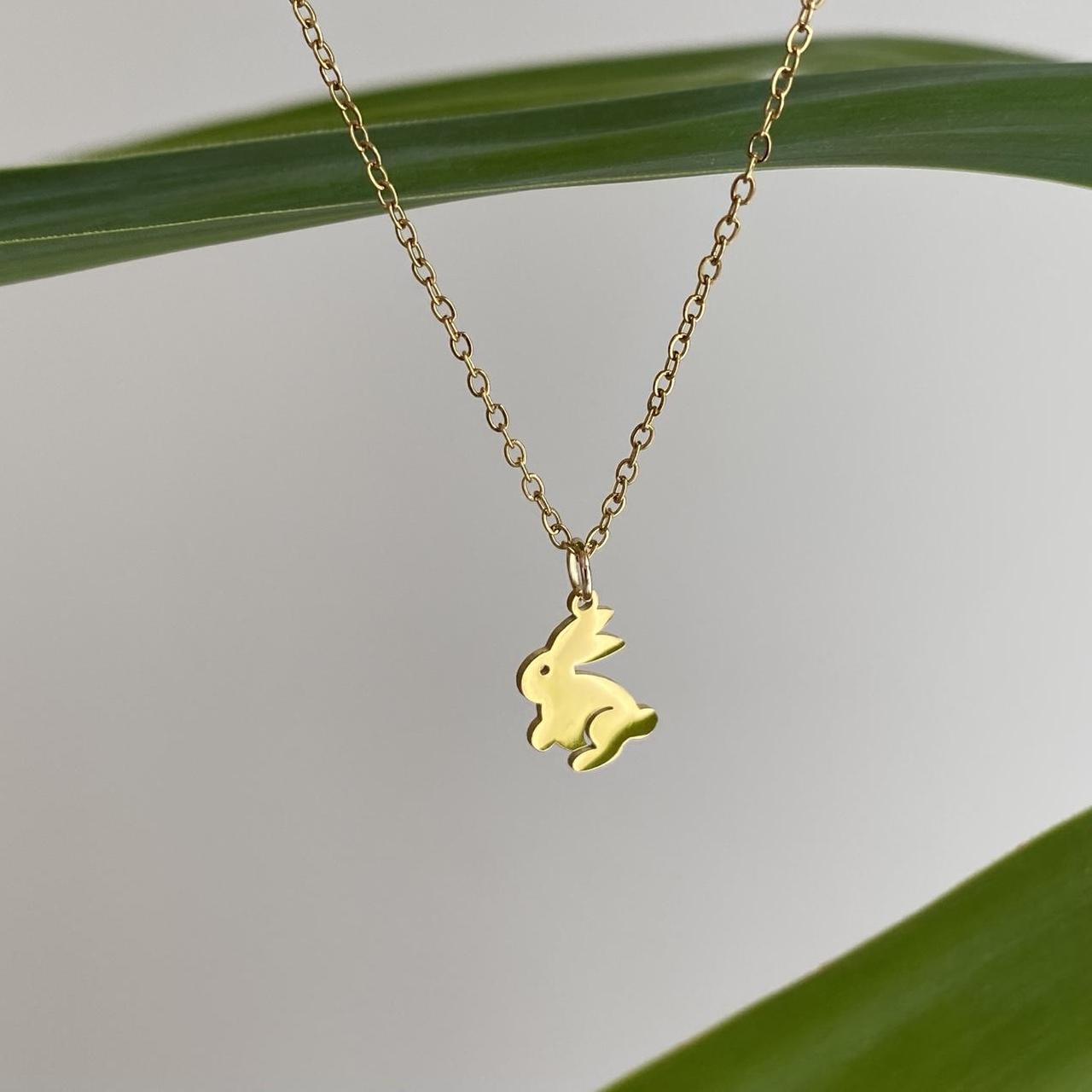 Petite Gold Bunny Rabbit Pendant Chain Necklace 18 - Image 5
