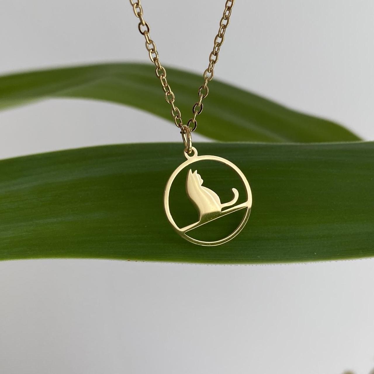 Curious Cat Pendant Chain Necklace Also Available