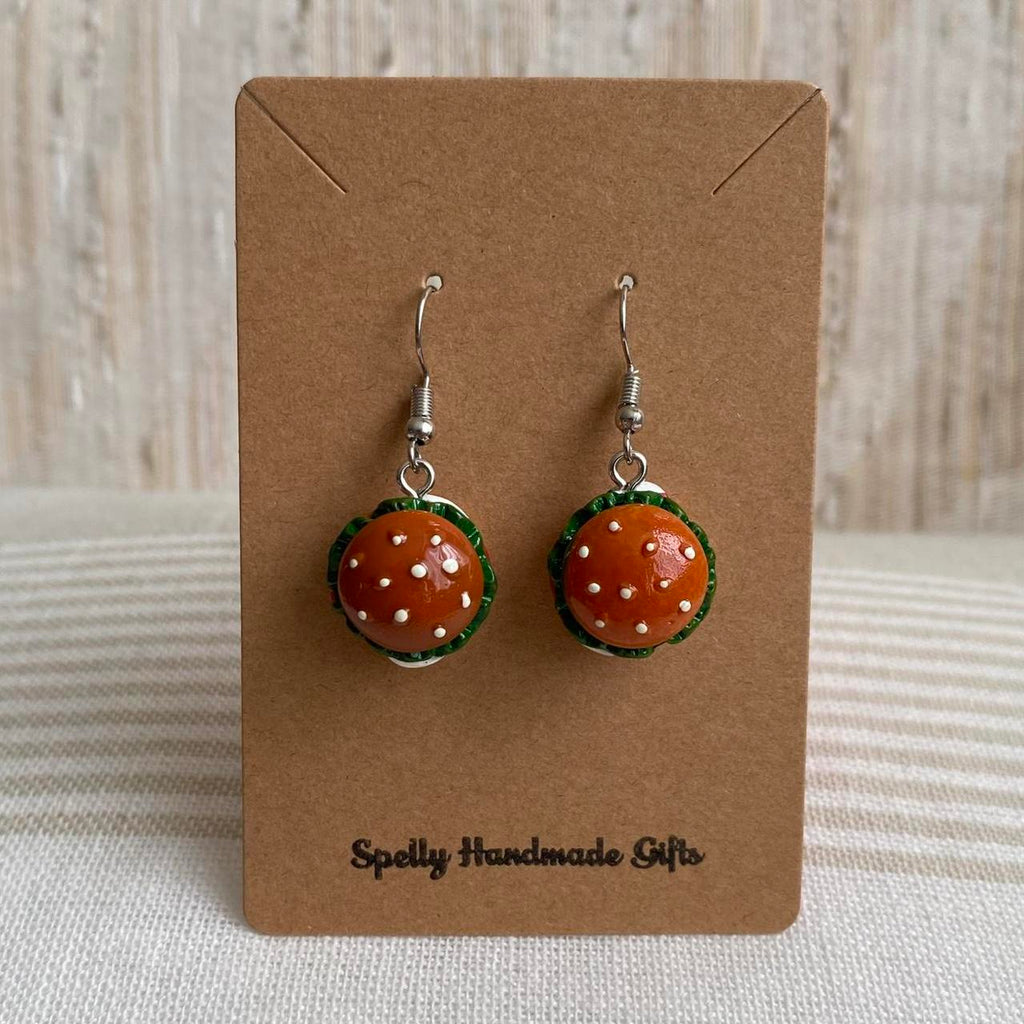 Hamburger Dangle Earrings With Silver Accents - Image 5