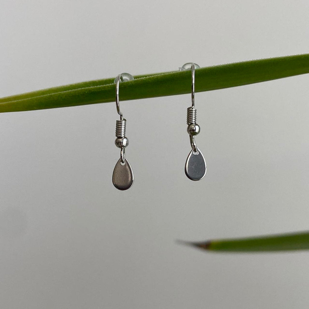 Petite Minimalist Silver Teardrop Dangle - Image 3