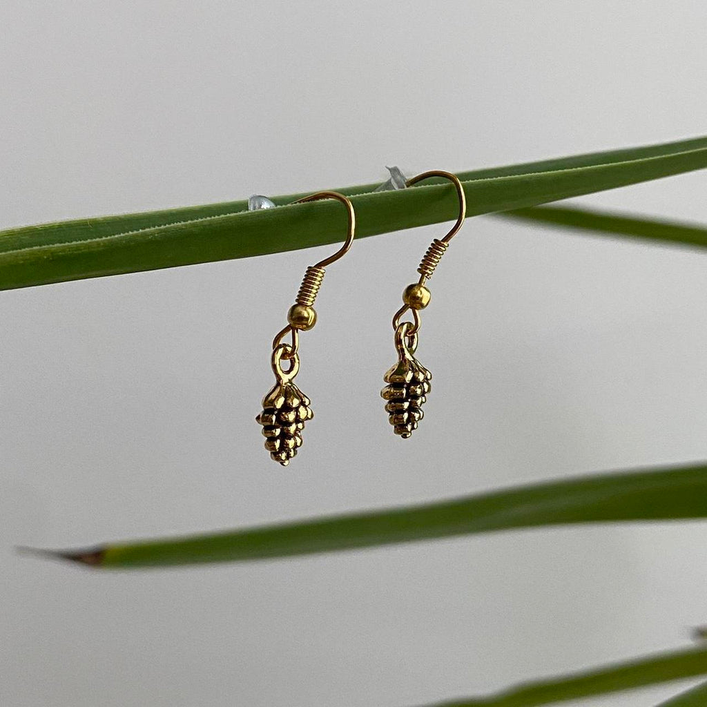 Gold Pinecone Dangle Earrings Also Comes In - Image 3
