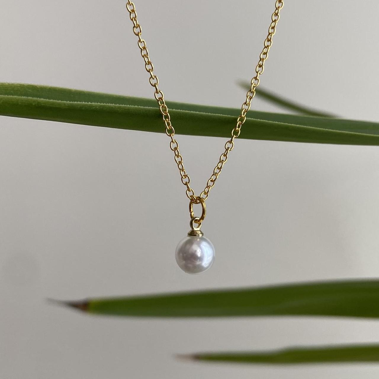Elegant Faux Pearl Pendant Chain Necklace 18 - Image 6