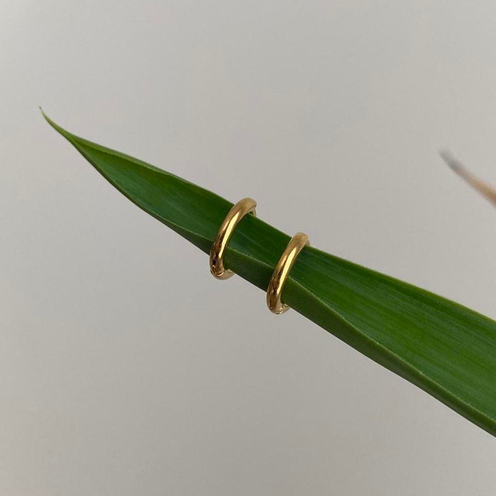Small Size Gold Hoop Earrings Also Available In - Image 2