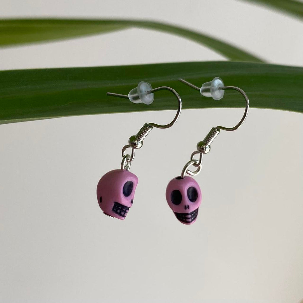 Cinco De Mayo Light Pink And Black Skull Dangle - Image 2