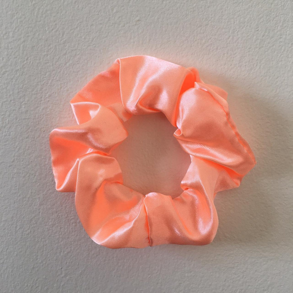 Tropical Orange Coral Satin Scrunchie Instant Buy