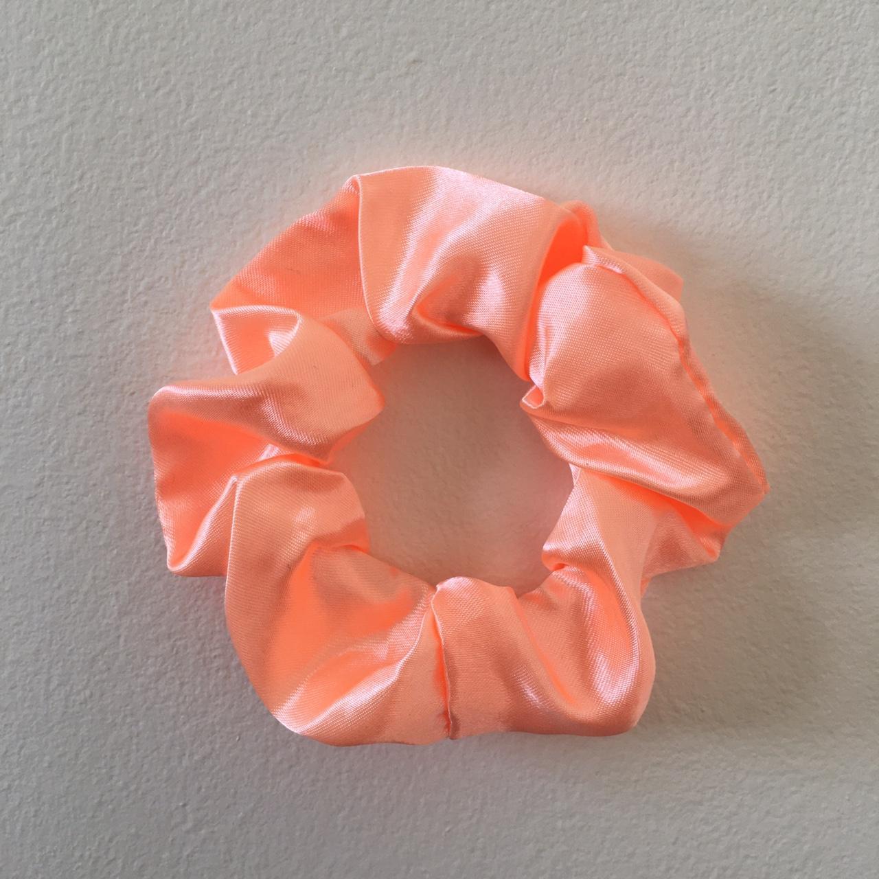 Tropical Orange Coral Satin Scrunchie Instant Buy