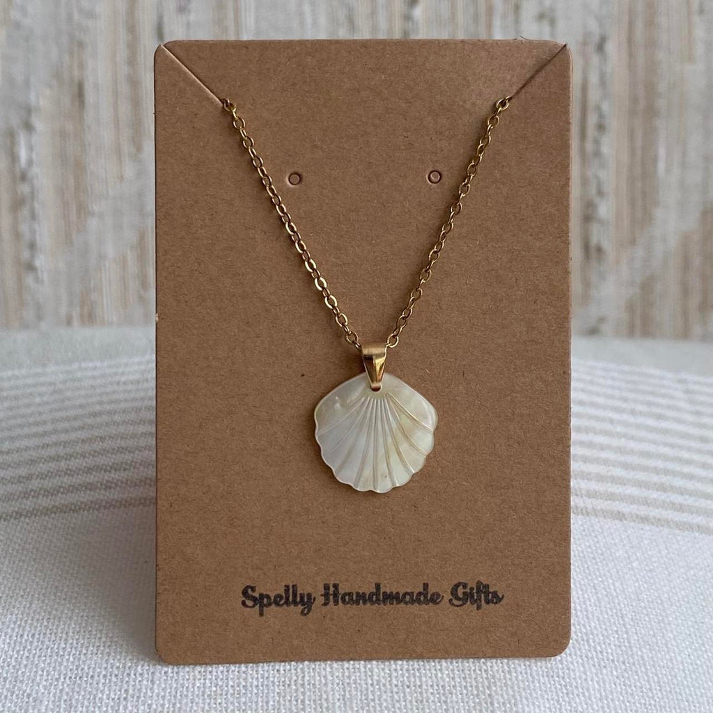 Genuine Shell Pendant Chain Necklace With Gold - Image 4