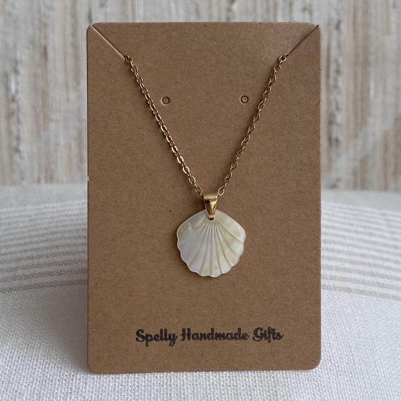 Genuine Shell Pendant Chain Necklace With Gold - Image 4