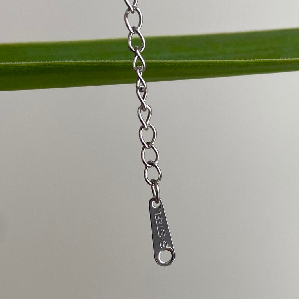 Silver Letter A Initial Pendant Chain Necklace - Image 2