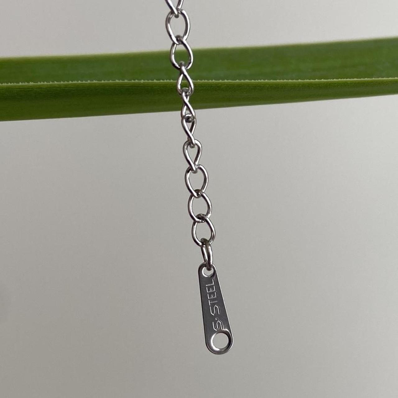 Silver Letter A Initial Pendant Chain Necklace - Image 2