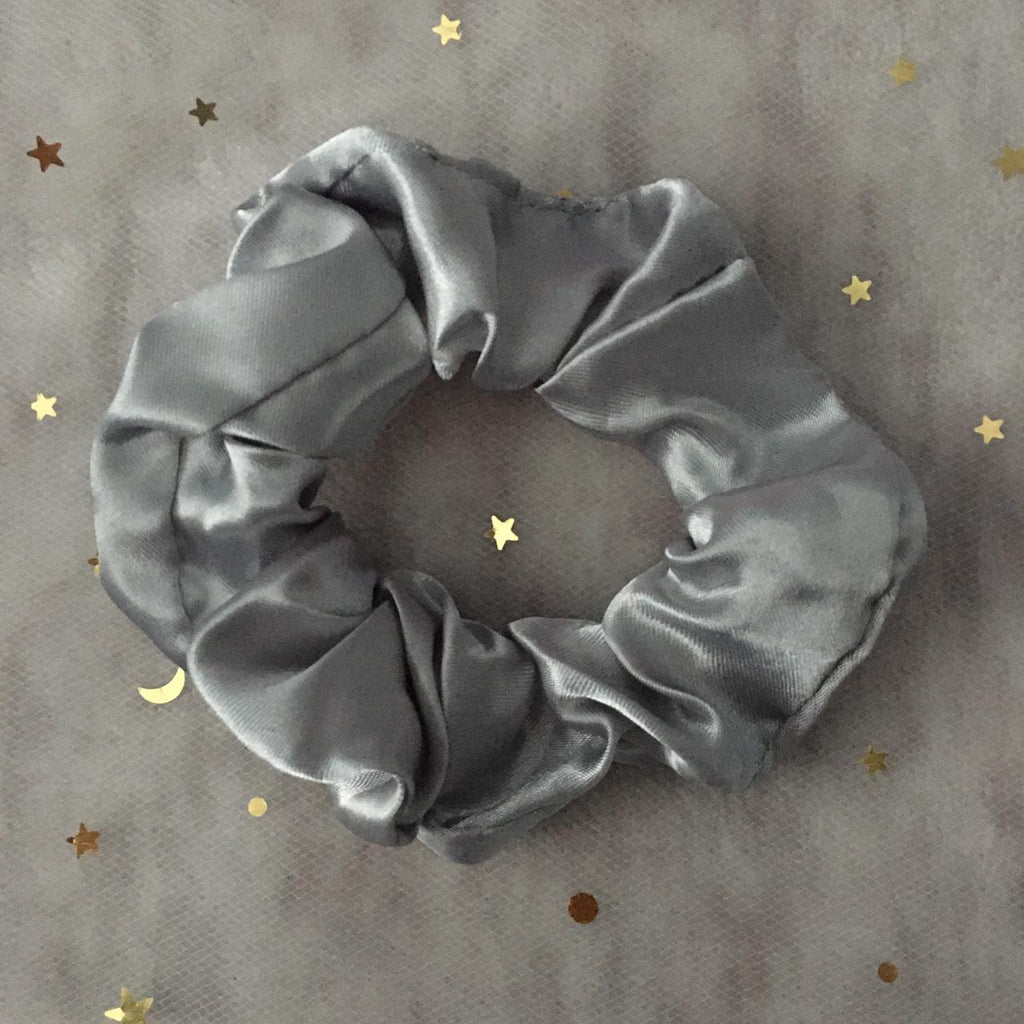 Silver Grey Satin Scrunchie Instant Buy Enabled - Image 3