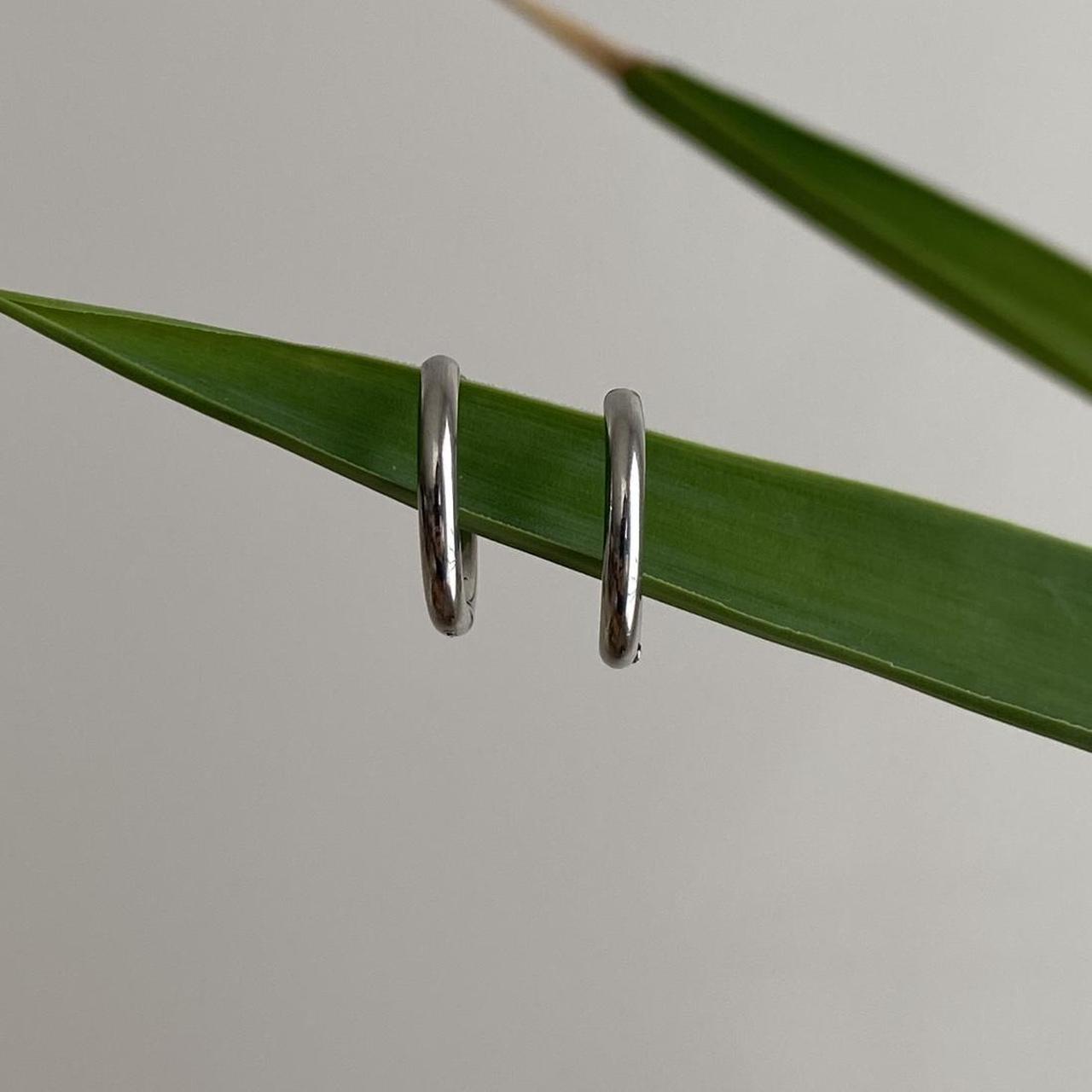 Medium Size Silver Hoop Earrings Also Available In - Image 4