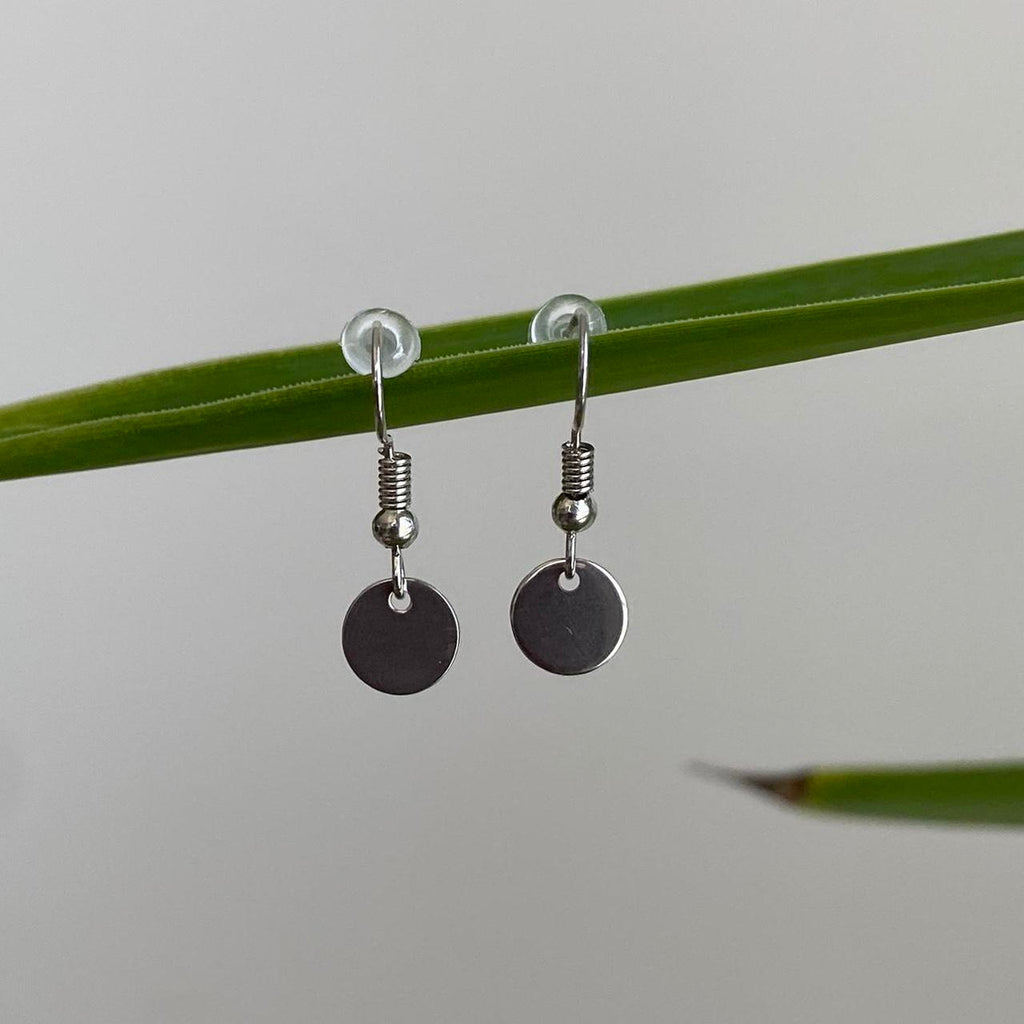 Silver Minimalist Circle Dangle Earrings 100 - Image 3