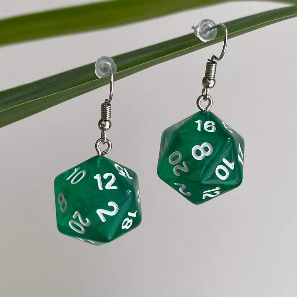 Dd Dungeons And Dragons D20 Green Dice Dangle
