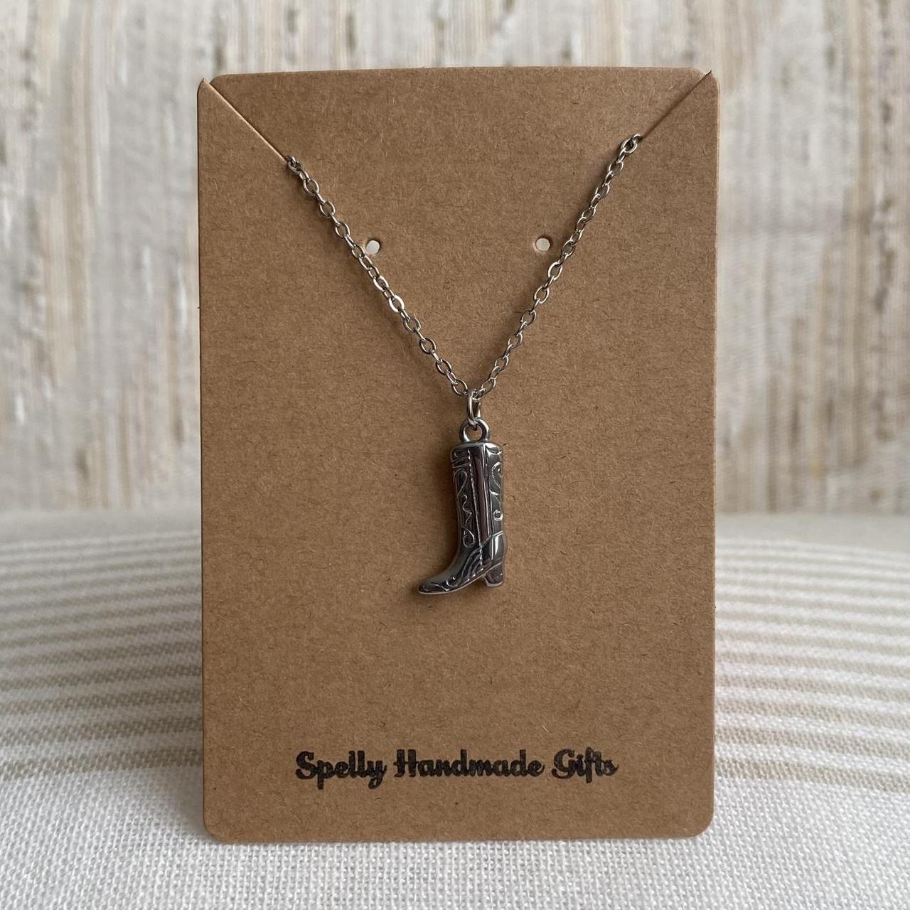 Silver Cowgirl Boot Pendant Chain Necklace Also - Image 3