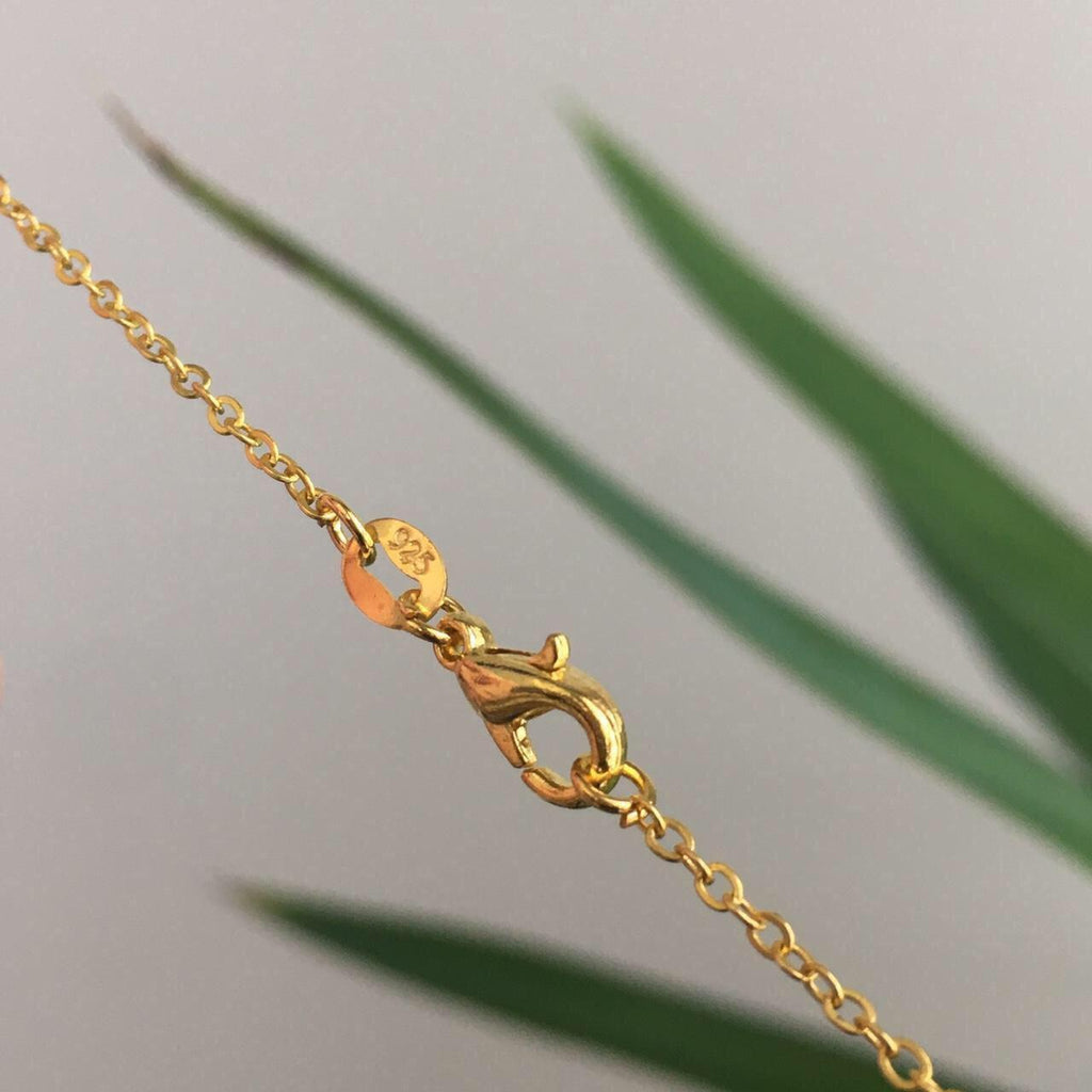 Letter U Initial Black Enamel Pendant Chain - Image 2