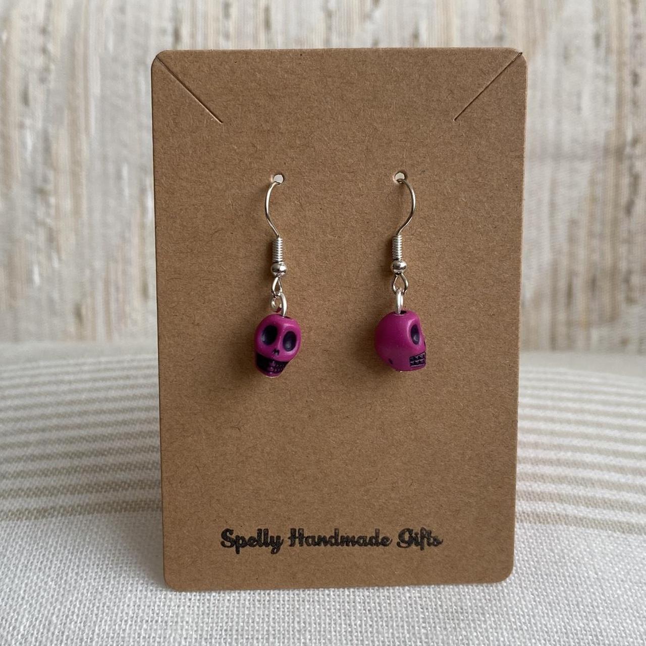 Cinco De Mayo Dark Pink And Black Skull Dangle - Image 3