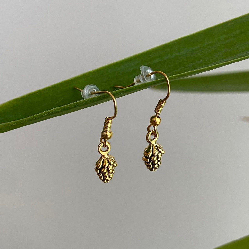 Gold Pinecone Dangle Earrings Also Comes In - Image 4