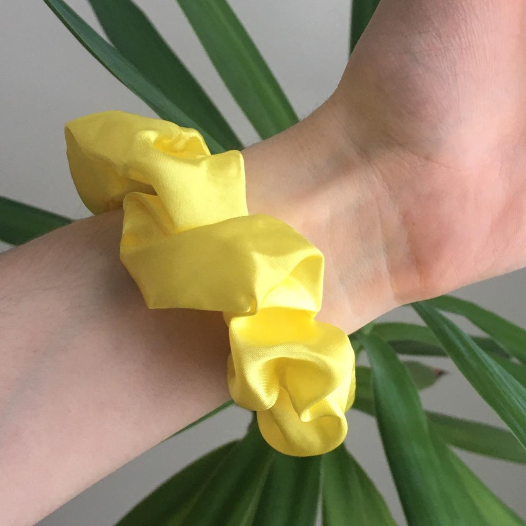 Canary Yellow Satin Scrunchie Instant Buy Enabled - Image 2