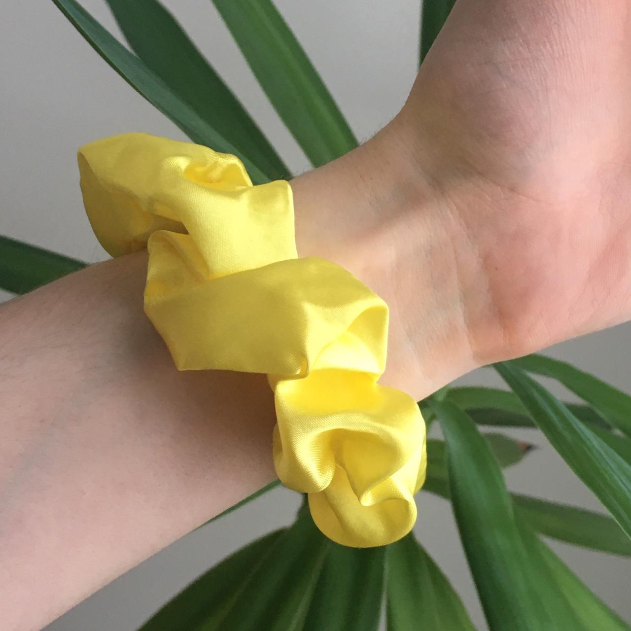 Canary Yellow Satin Scrunchie Instant Buy Enabled - Image 2