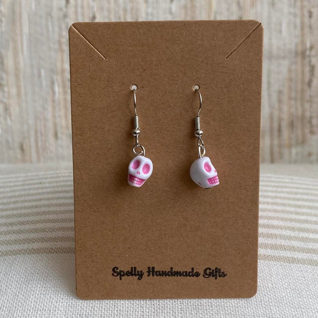 Cinco De Mayo White And Light Pink Skull Dangle - Image 3