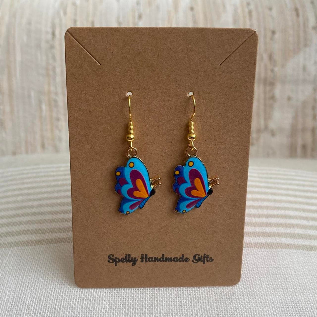 Blue Orange Purple Butterfly Enamel Dangle - Image 4