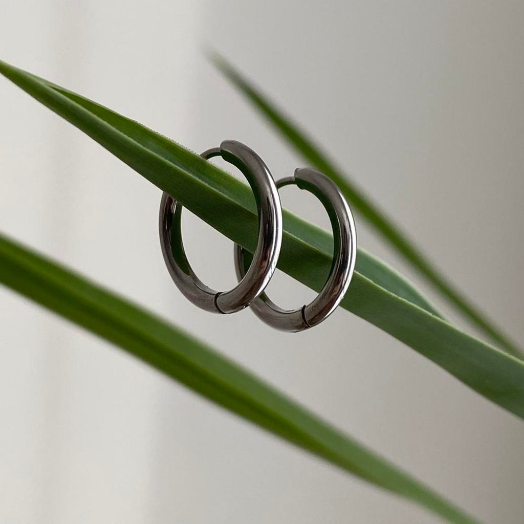 Medium Size Silver Hoop Earrings Also Available In