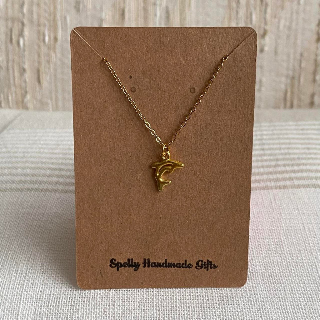 Gold Dolphin Pendant Chain Necklace 18 Karat Gold - Image 4