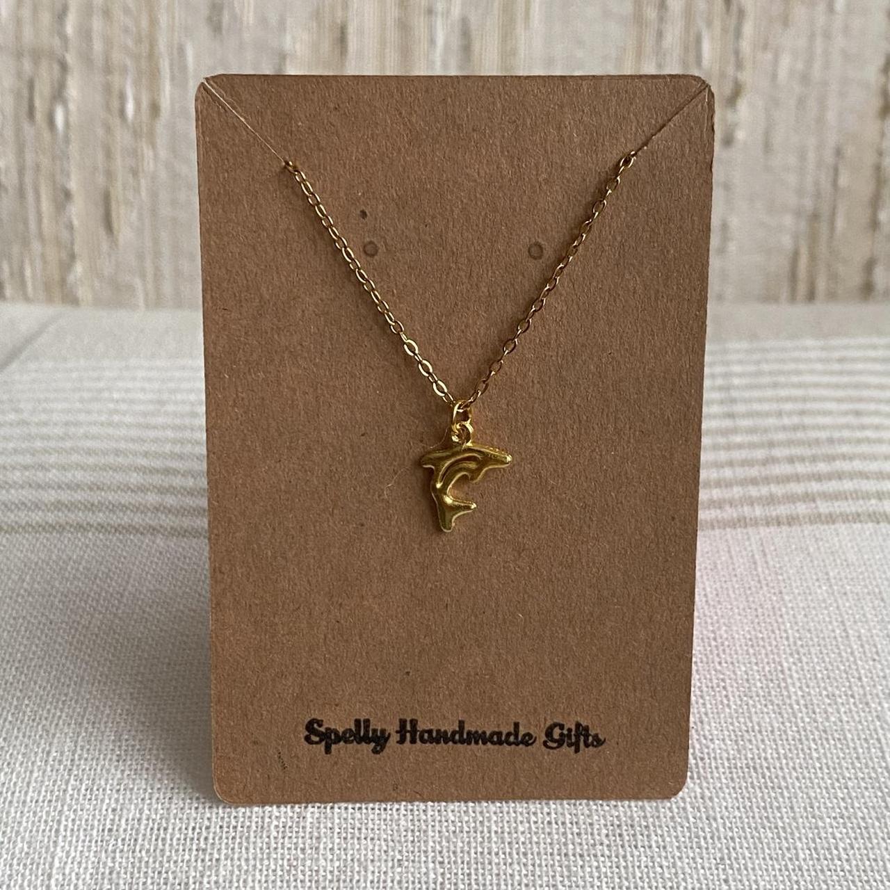 Gold Dolphin Pendant Chain Necklace 18 Karat Gold - Image 4