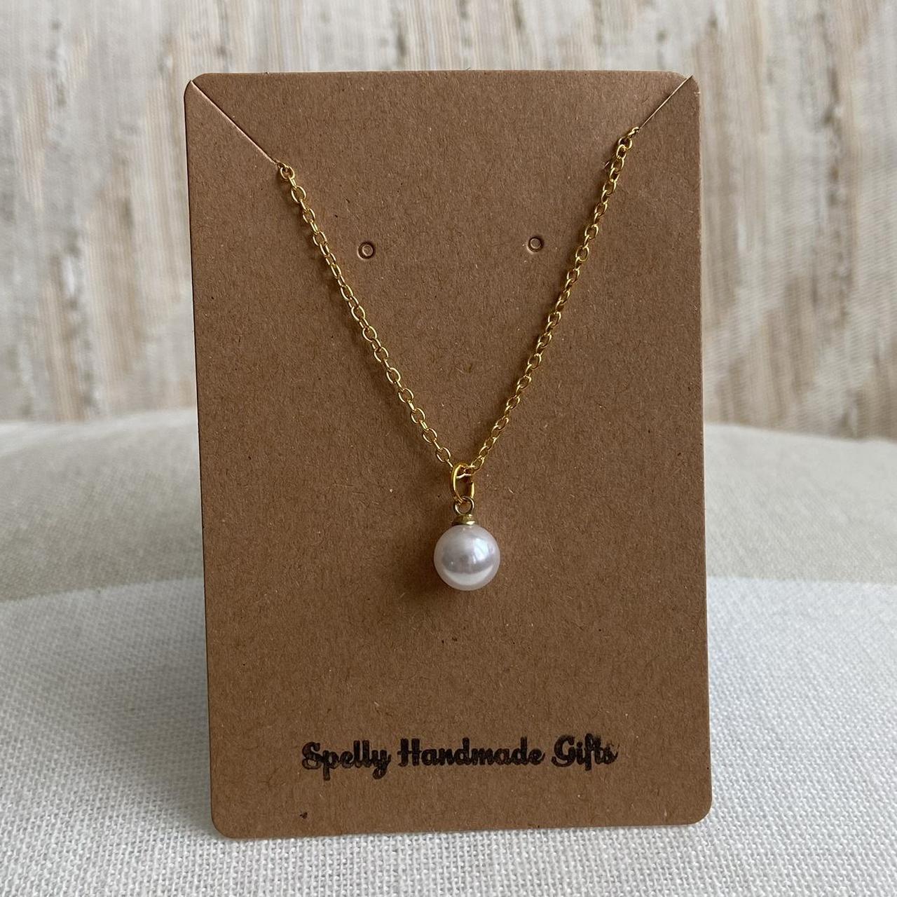 Elegant Faux Pearl Pendant Chain Necklace 18 - Image 4