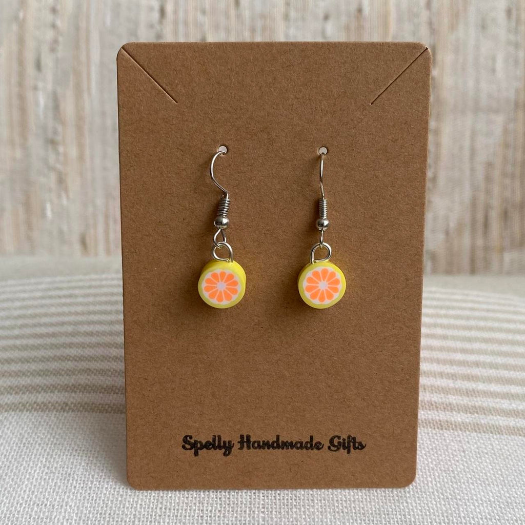 Guava Fruit Polymer Clay Dangle Earrings With Silver - Image 4