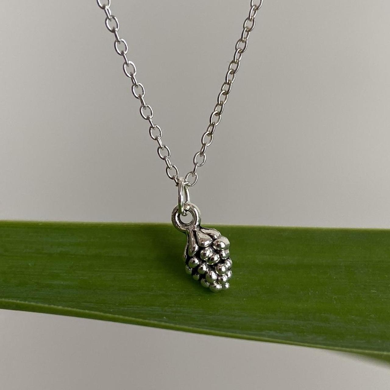Silver Acron Pendant Chain Necklace Also