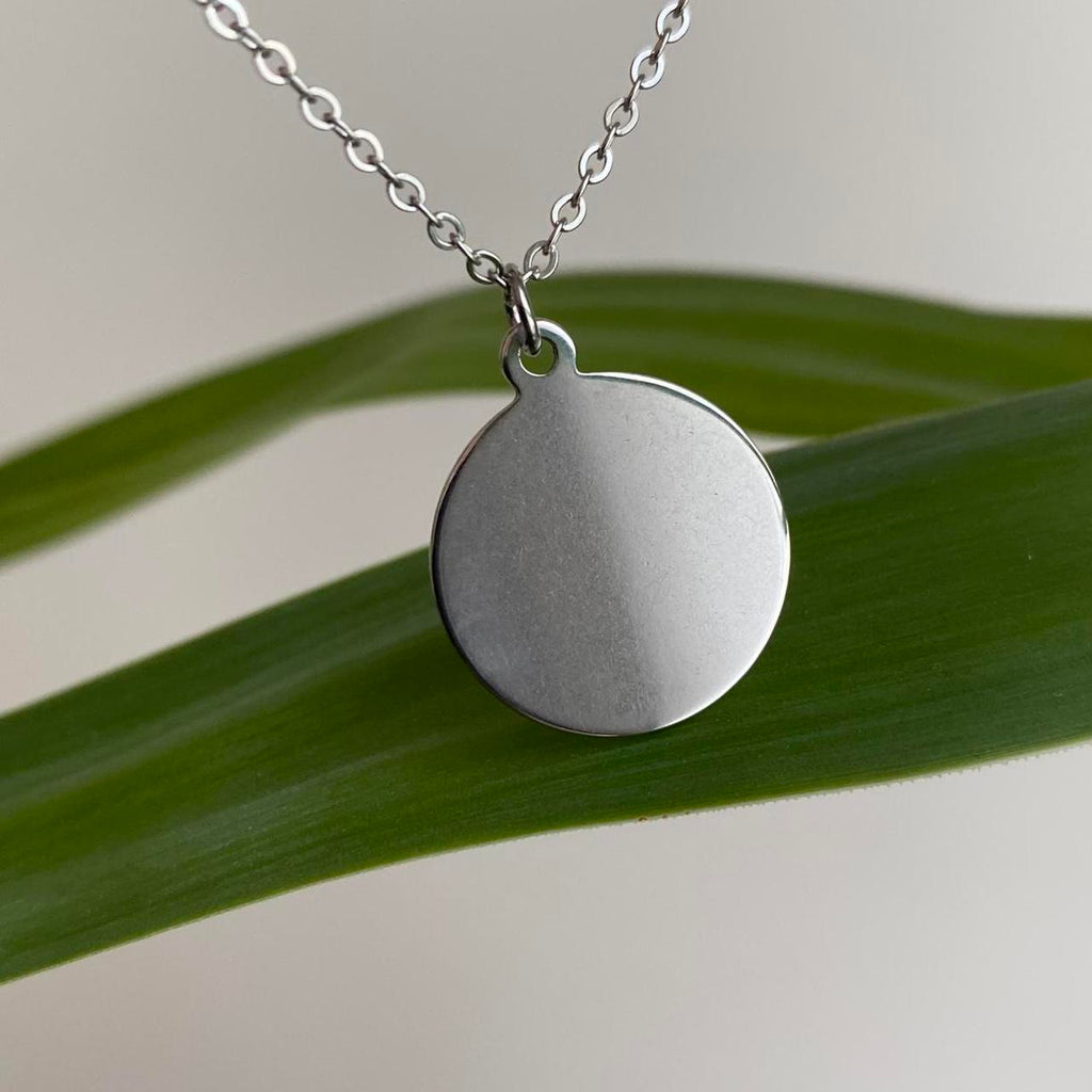 Silver Solid Circle Pendant Chain Necklace Also - Image 2