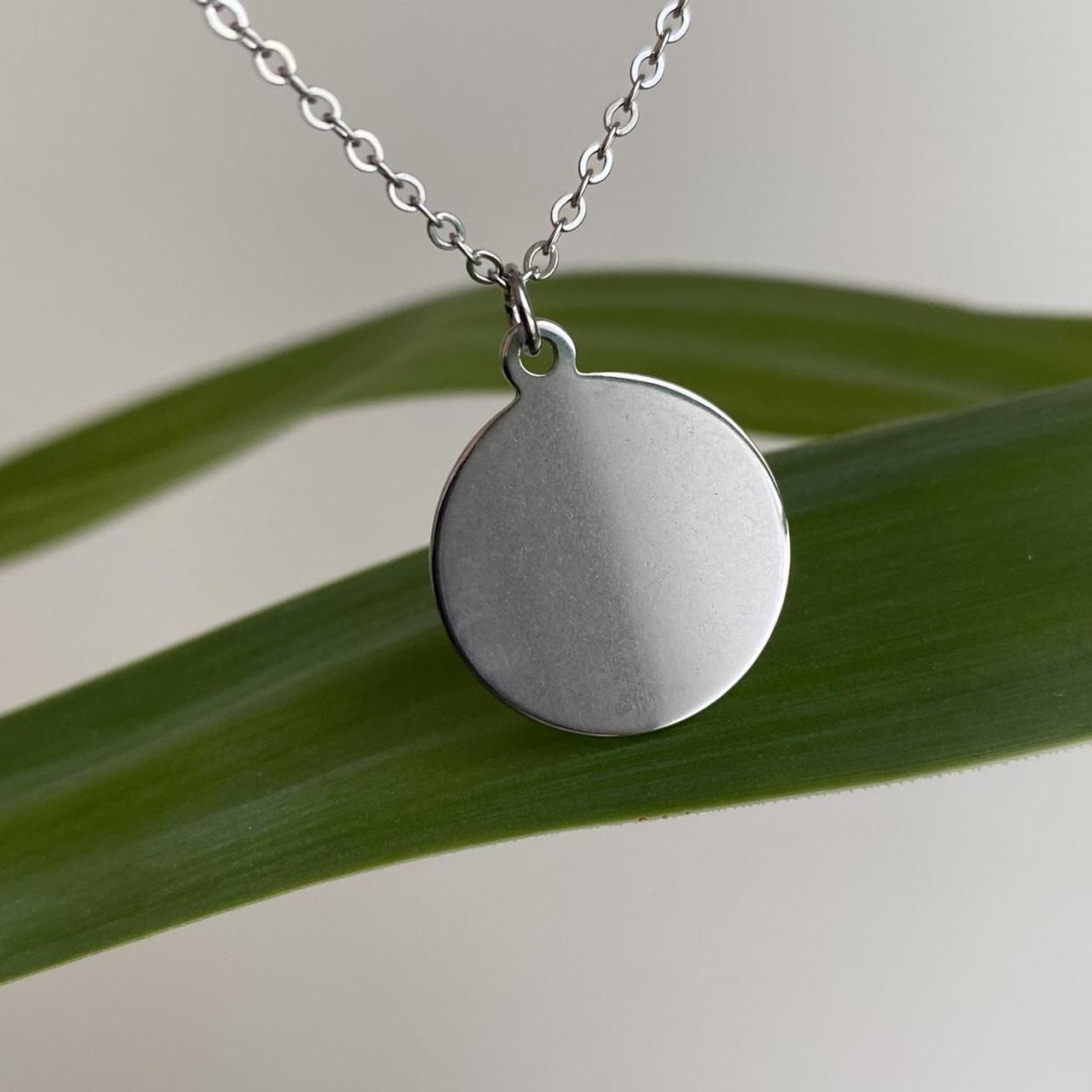 Silver Solid Circle Pendant Chain Necklace Also - Image 2