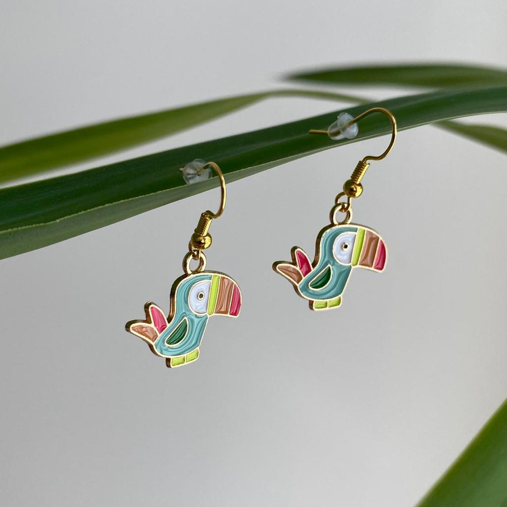 Colourful Tropical Turquoise Toucan Bird Enamel - Image 4