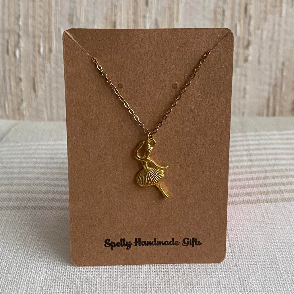 Gold Dancing Ballerina Pendant Chain Necklace 18 - Image 4