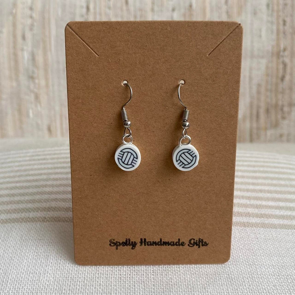 Volleyball Polymer Clay Dangle Earrings With Silver - Image 3