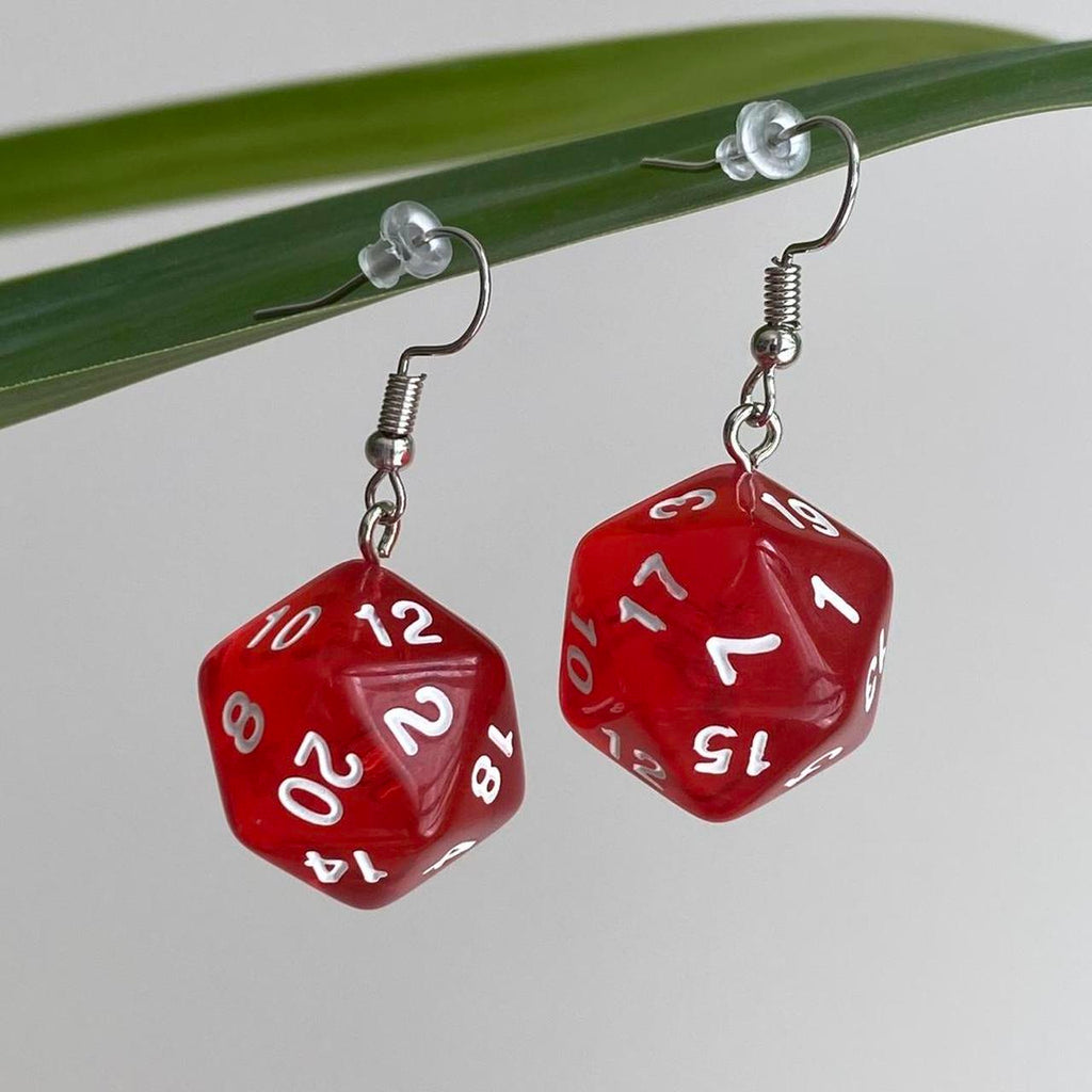 Dd Dungeons And Dragons D20 Red Dice Dangle