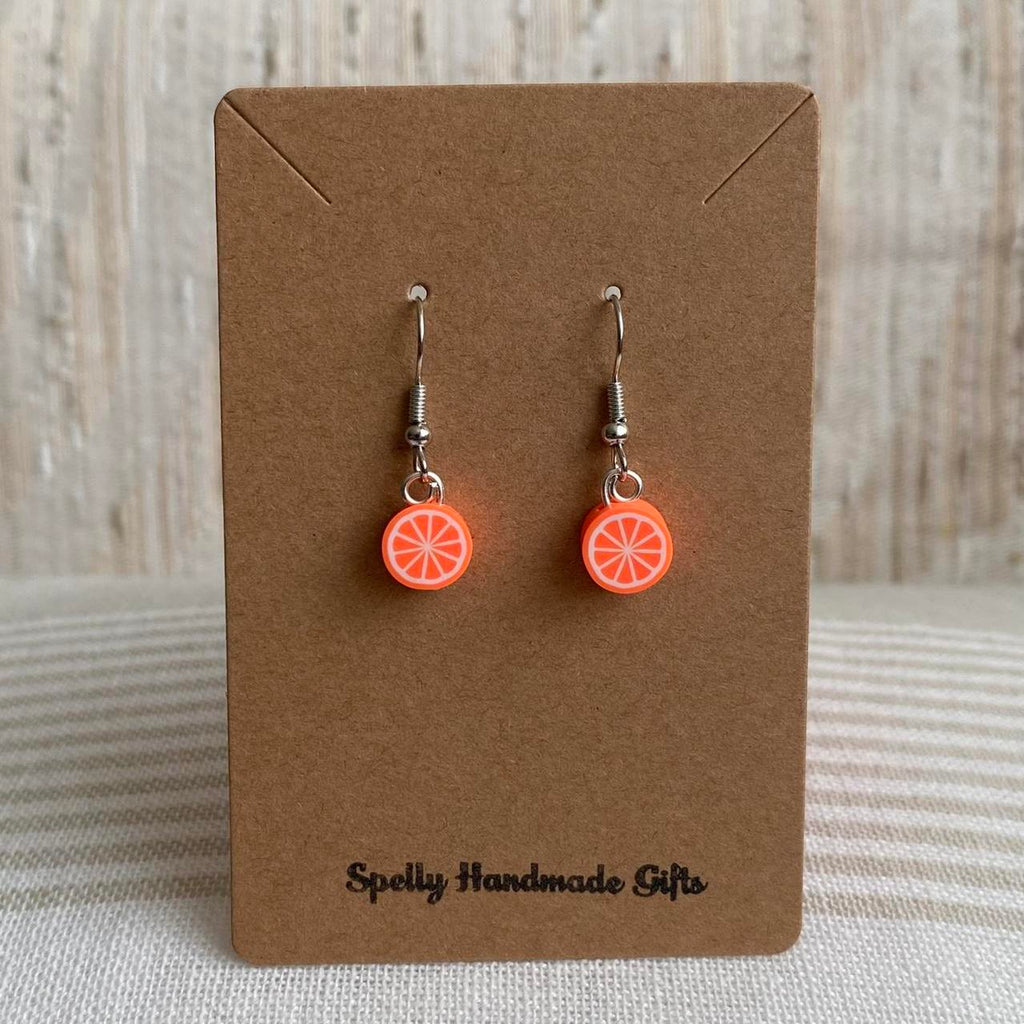 Orange Fruit Polymer Clay Dangle Earrings With - Image 3