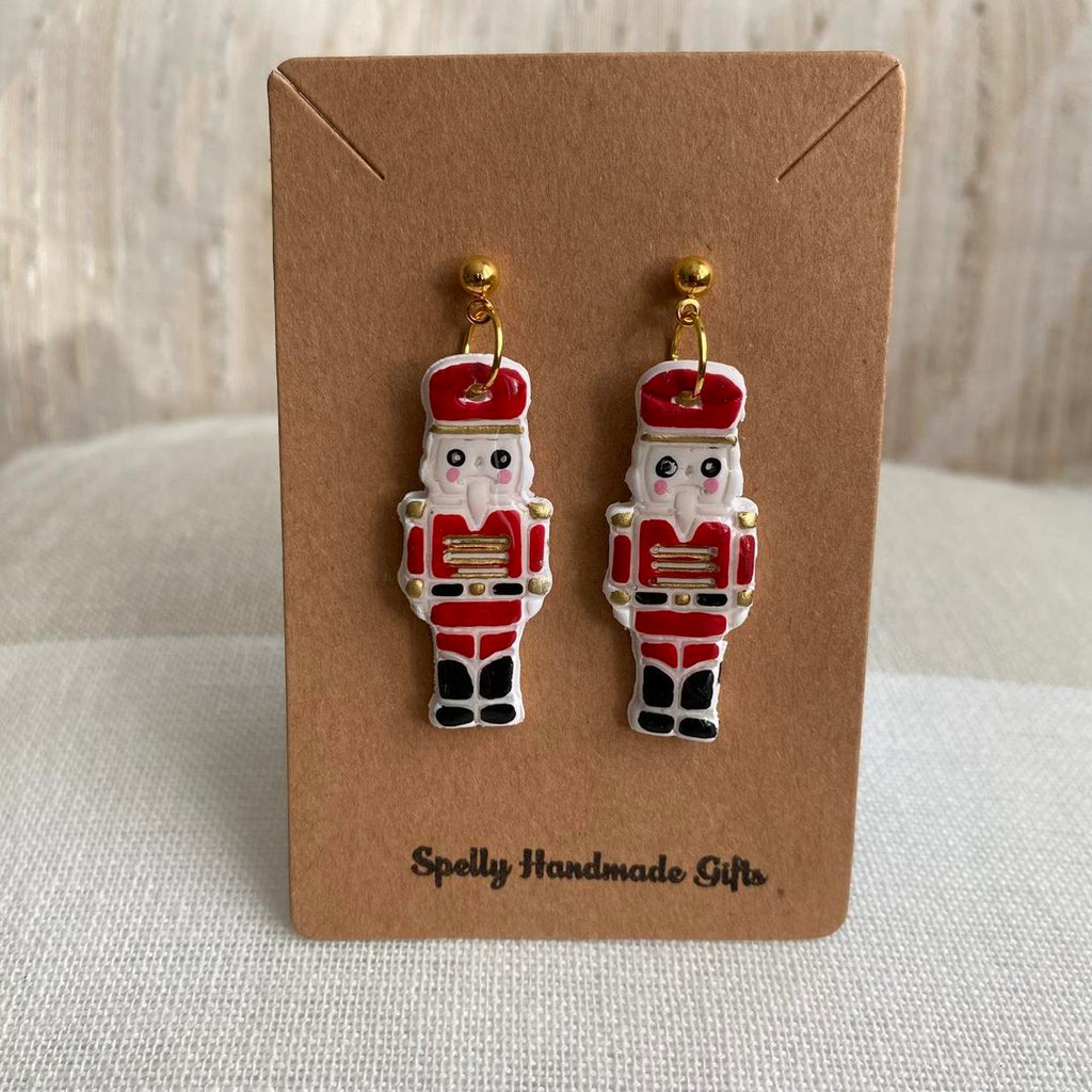 Made To Order Red Nutcracker Polymer Clay Dangle - Image 2