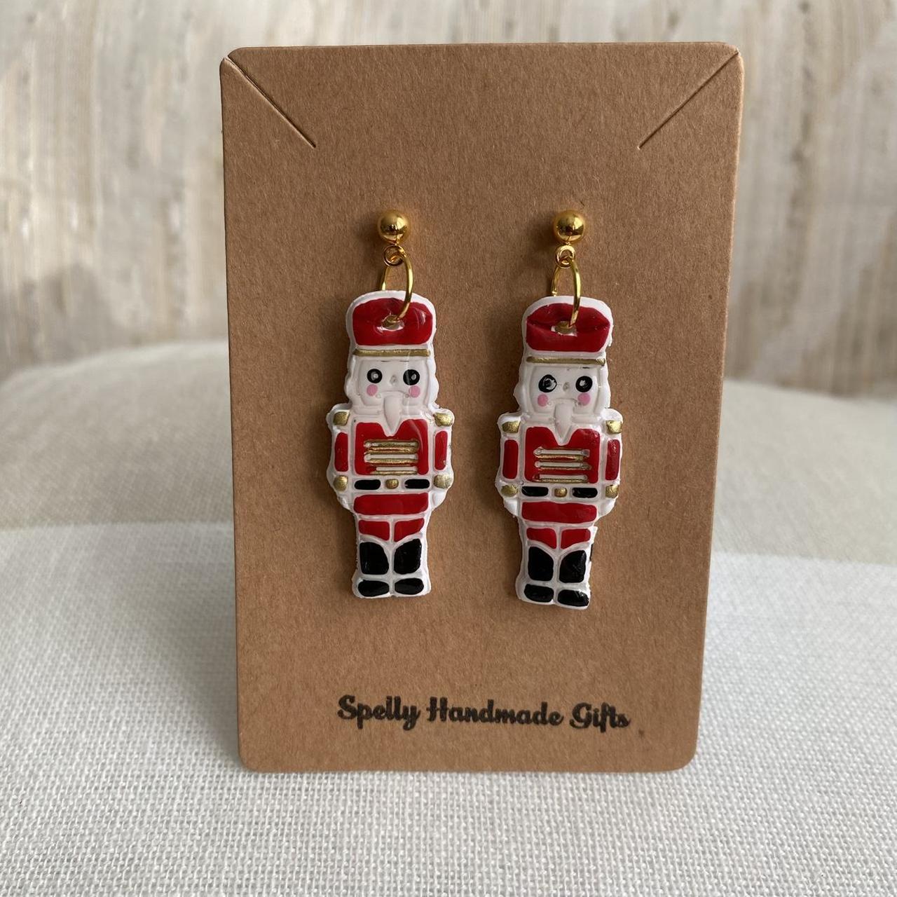 Made To Order Red Nutcracker Polymer Clay Dangle - Image 2