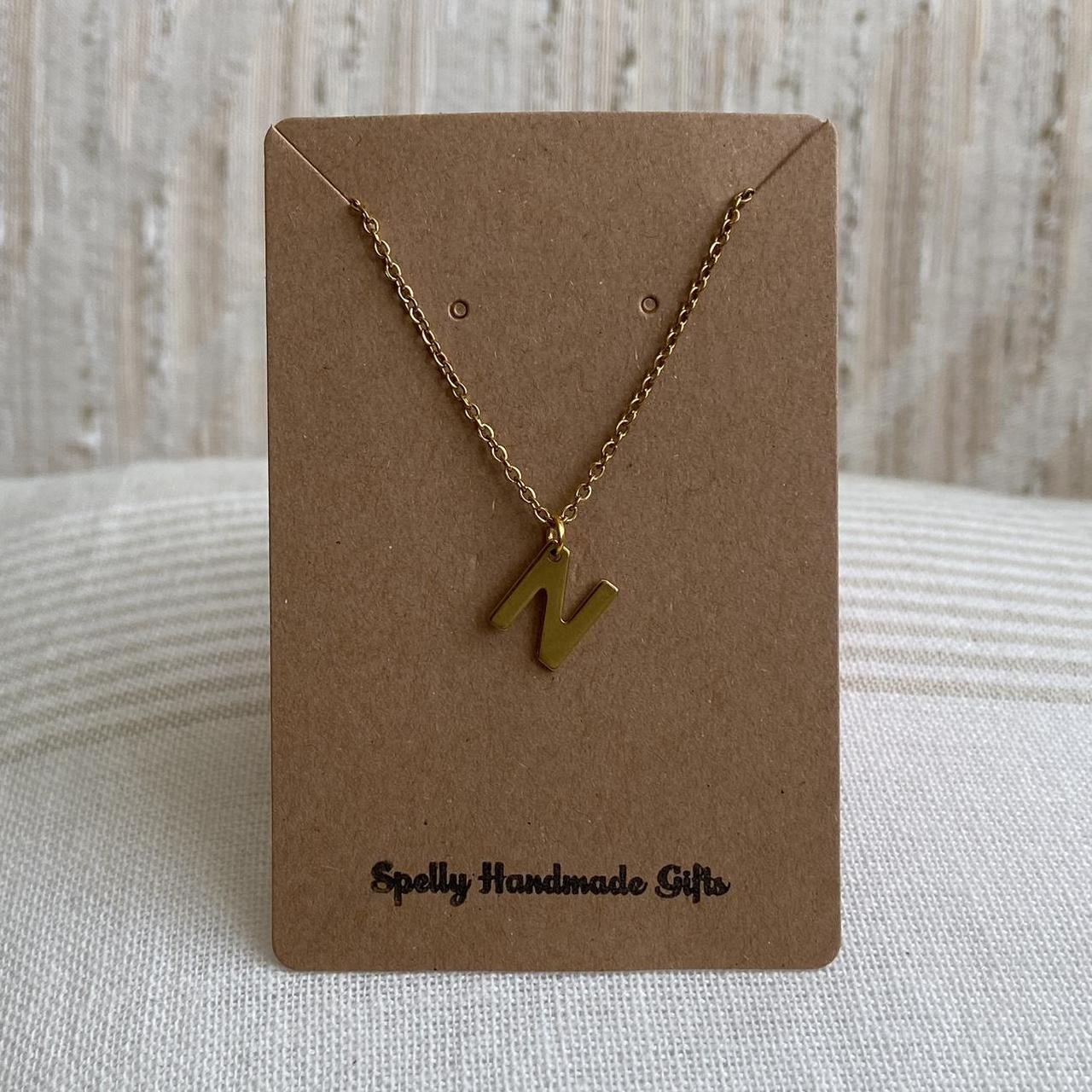 Gold Letter N Initial Pendant Chain Necklace 18 - Image 3