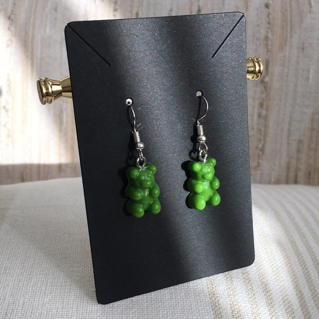 Cute Hand Made Resin Green Gummy Bear Drop Dangle - Image 4
